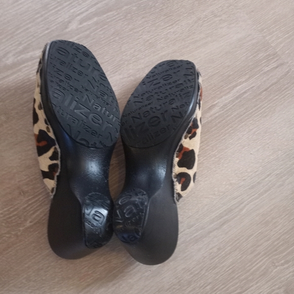 Naturalizer Leopard Print Calf Hair Leather Clog Accents Round Toe 8.5M - Picture 9 of 15
